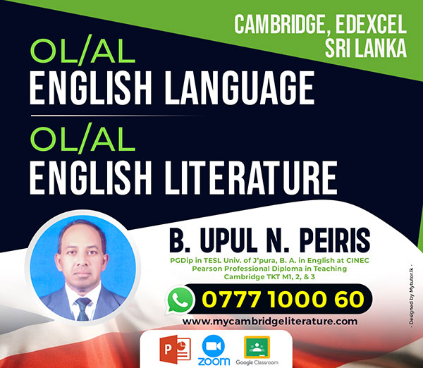 Tuition for OL, AL English Language and Literature Cambridge, Edexcel and National