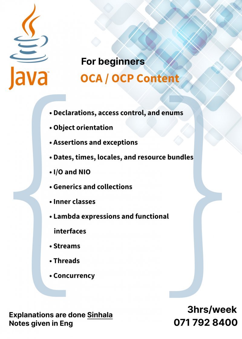 Java Online Classes from the Beginning