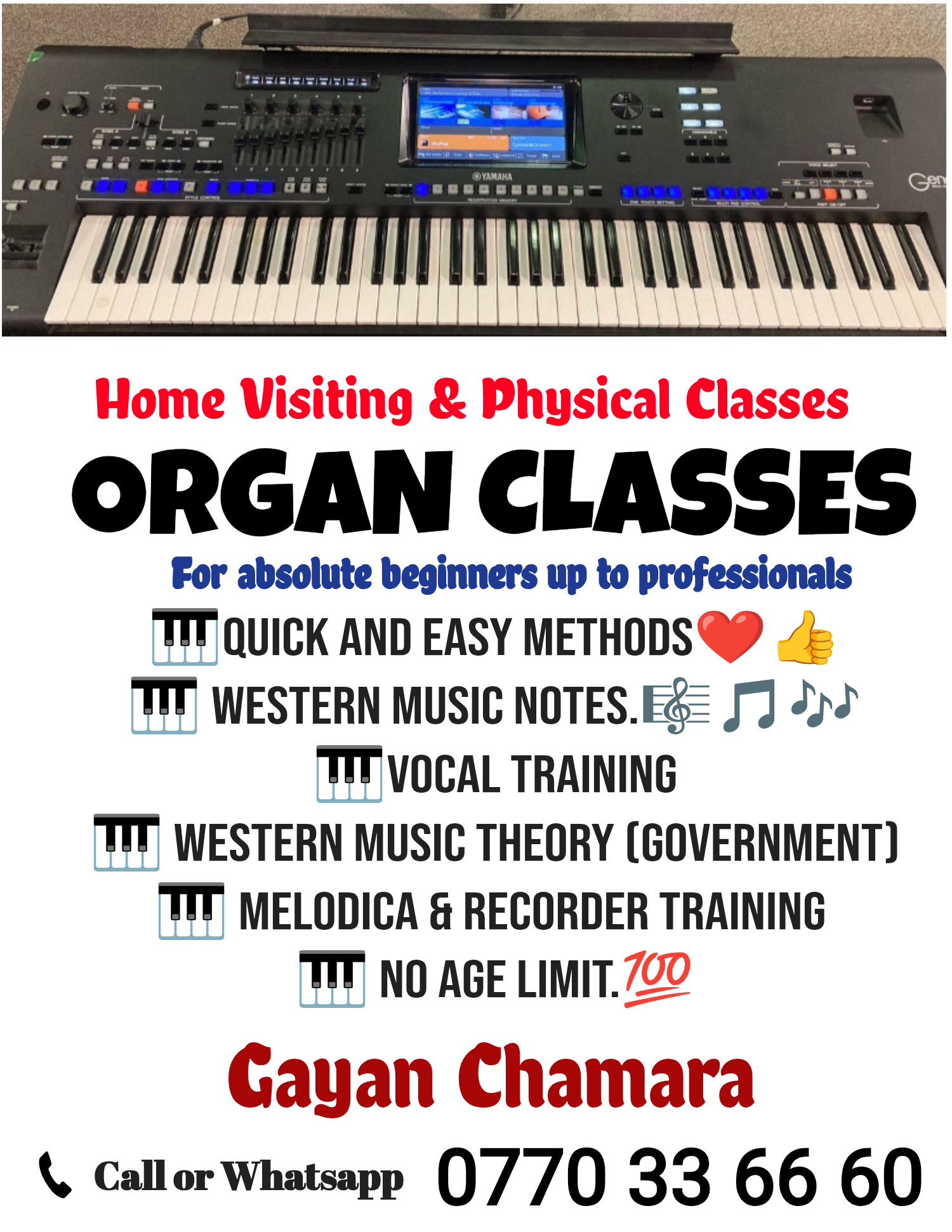 Organ(Keyboard ) Music Class