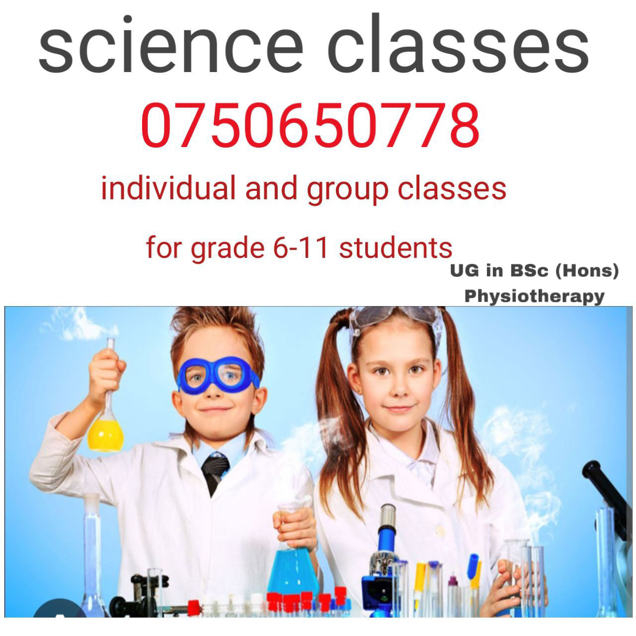 Science classes for grade 6-11students