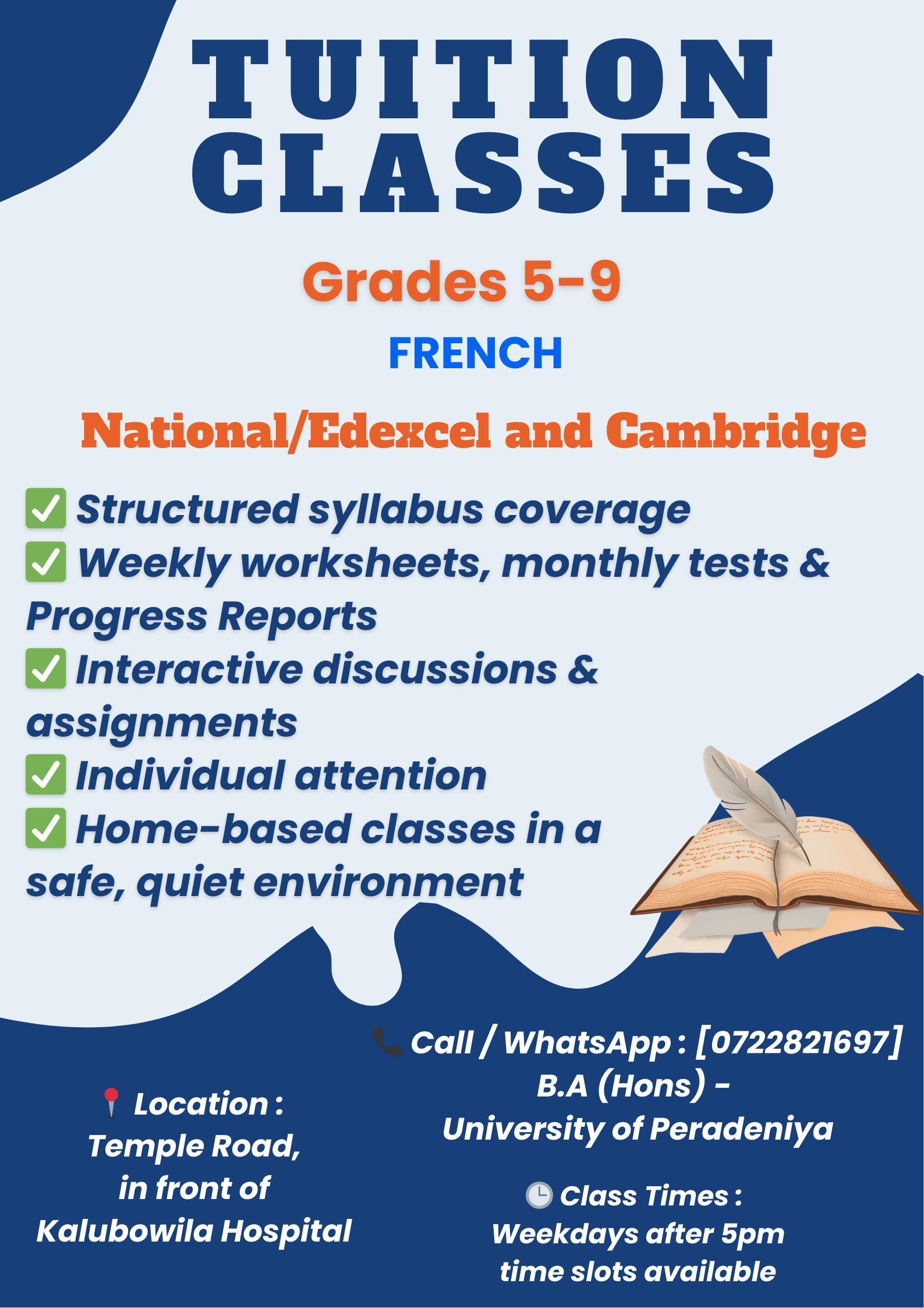 French (National/Edexcel and Cambridge Curriculum)