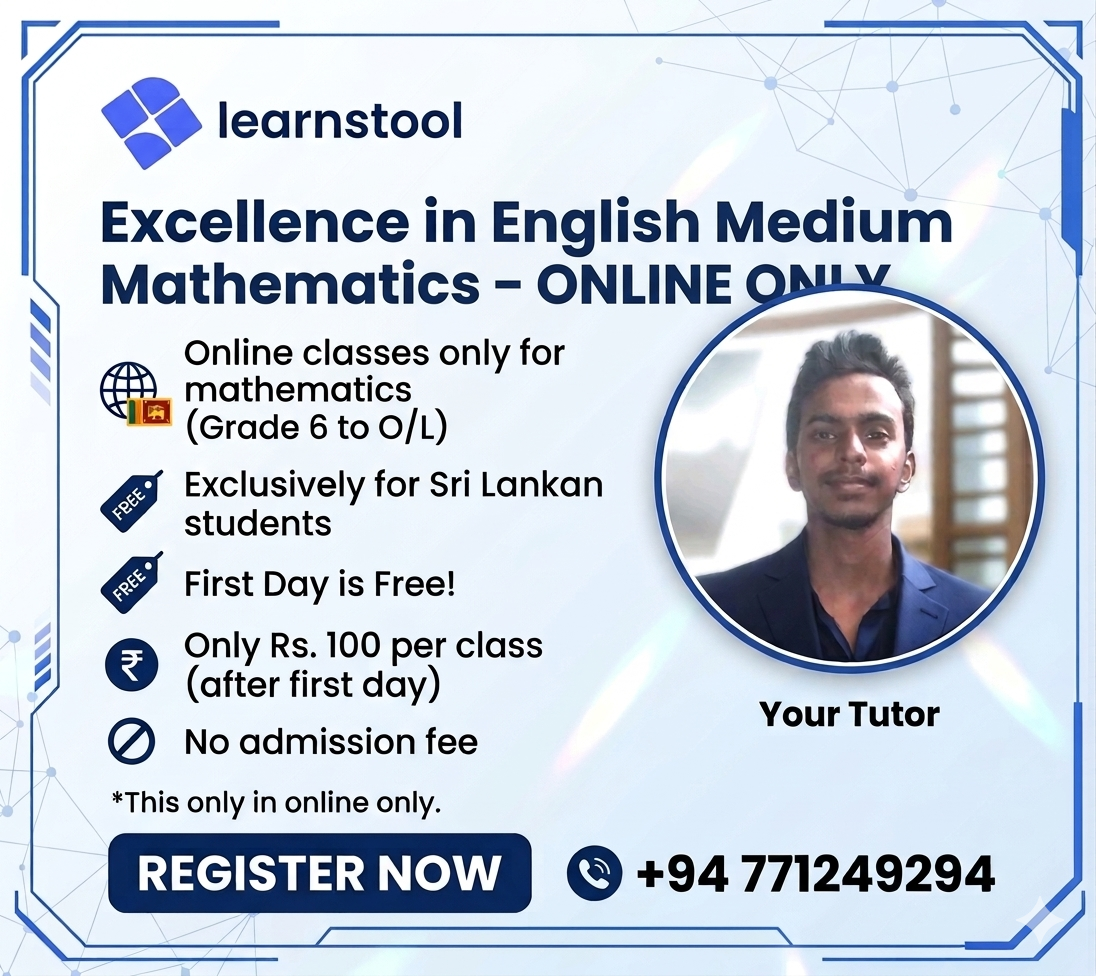 Maths Class Grade 6 - O/L English Medium