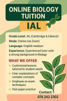 IAL BIOLOGY CLASSES