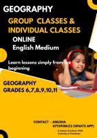 Geography English Medium Group  & Individual Online class for Grades 6,7,8,9,10,11