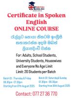 Online Spoken English Certificate Course